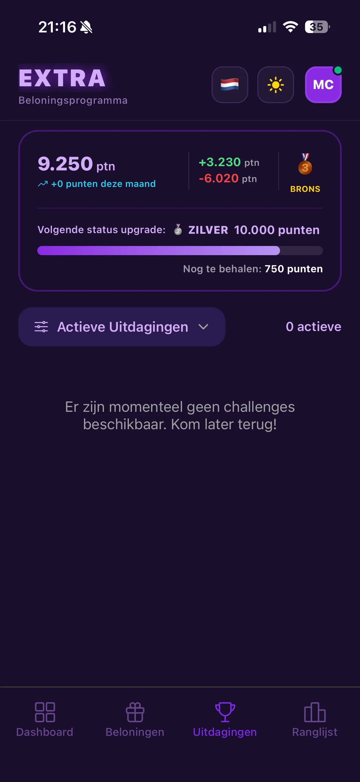 EXTRA app – actieve uitdagingen